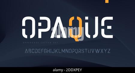 Vector linear sans uppercase letter set, alphabet, typography Stock Vector