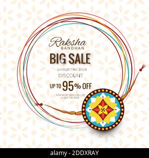 Big sale banner or poster for indian festival of raksha bandhan celebration background illustration Stock Vector