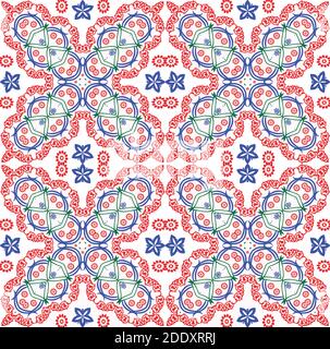 Elegant floral design with curly colorfull strokes and floral pattern in a white background. Stock Photo