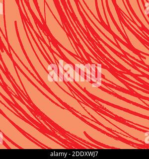 An abstract vector of a grunge structure. Red scratches on a lighter red background Stock Vector