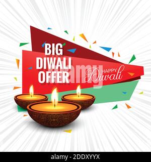 Diwali Festival Offer Big Sale Background Template Design Stock Vector