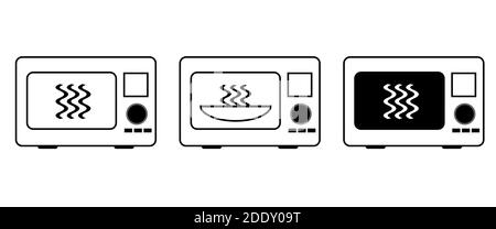 Panorama Microwave Set Vector Isolated on White Background Stock Photo