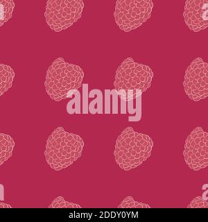 Vector raspberry seamless pattern. Color background berries for design Stock Vector