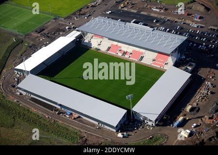 An aerial view of the Old Trafford and Trafford Park areas of ...