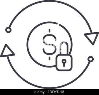 Fixed income icon, linear isolated illustration, thin line vector, web design sign, outline concept symbol with editable stroke on white background. Stock Vector