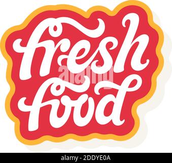 Fresh Food vector lettering Stock Vector