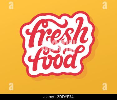 Fresh Food vector lettering Stock Vector