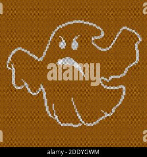 Knitting with evil ghost, design for sweater, scarf, comforter or clothes texture Stock Vector