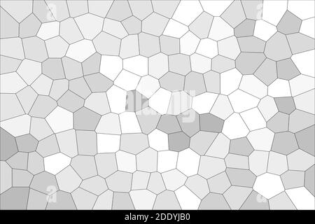 Abstract White & Grey Shades Modern Mosaic Tiles Material Texture Background Stock Photo