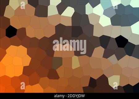 Abstract Golden Brown & Grey Shades Modern Mosaic Tiles Material Texture Background Stock Photo