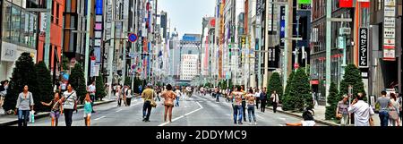 Chuo Dori Street in Ginza,Tokyo, Japan Stock Photo