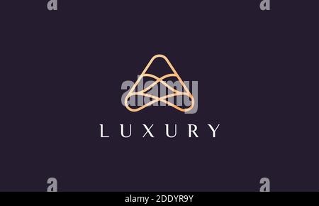 Abstract letter A logo from line in modern and luxury style Stock Vector