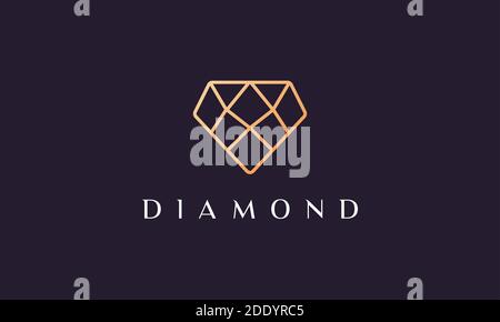 glamor diamond logo with simple and modern concept Stock Vector