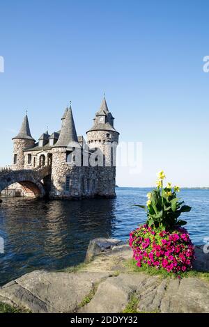 Boldt Castle on Heart Island, Thousand Islands archipelago, St. Lawrence River, along the northern border between the United States and Canada, USA Stock Photo