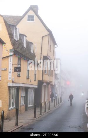 Cambridge, UK. 27th Nov, 2020. Thick fog on Castle Hill late into the morning. Alan Copson/Alamy Live News Stock Photo