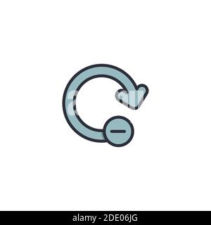 Clock icon. Time reduce color, line, outline vector sign, linear style pictogram isolated on white. Symbol, logo illustration. Pixel perfect Stock Vector