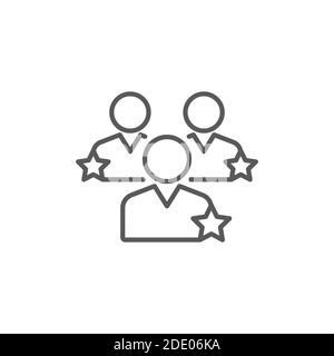 competence concept color, line, outline vector sign, linear style pictogram isolated on white. Symbol, logo illustration. Stock Vector