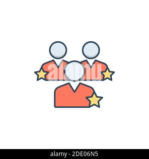 competence concept color, line, outline vector sign, linear style pictogram isolated on white. Symbol, logo illustration. Stock Vector