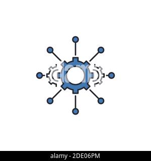 Framework concept color, line, outline vector sign, linear style pictogram isolated on white. Symbol, logo illustration Stock Vector