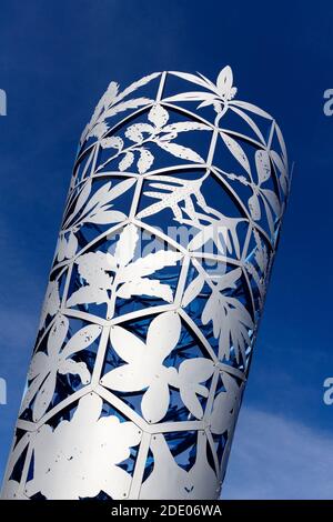 The Chalice sculpture by artist Neil Dawson located in Cathedral Square, Christchurch, New Zealand. Commissioned for the Millennium celebrations. Stock Photo