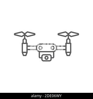drone color, line, outline vector sign, linear style pictogram isolated on white. Symbol, logo illustration Stock Vector