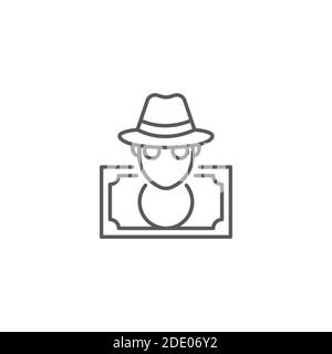 fraud color, line, outline vector sign, linear style pictogram isolated on white. Symbol, logo illustration Stock Vector