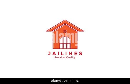 jail cell with home  logo vector icon design illustration Stock Vector
