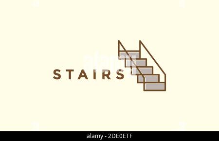 simple stairs line modern logo vector icon design illustration Stock Vector