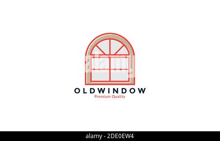 windows classic line orange logo vector icon design illustration Stock Vector