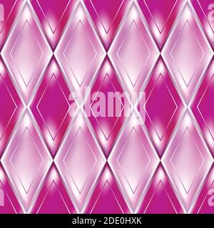 Pink abstract rhombus seamless pattern. Stock Vector