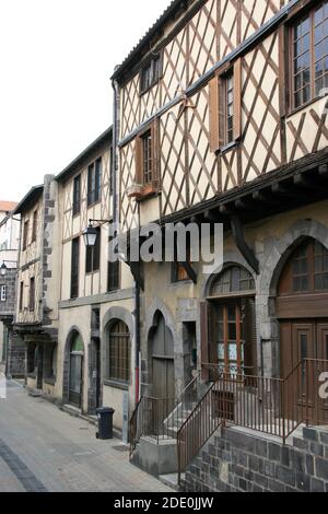 street and houses in clermont-ferrand Stock Photo