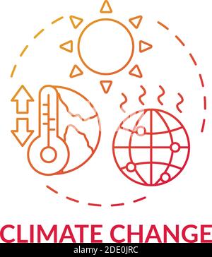 Climate change red gradient concept icon Stock Vector
