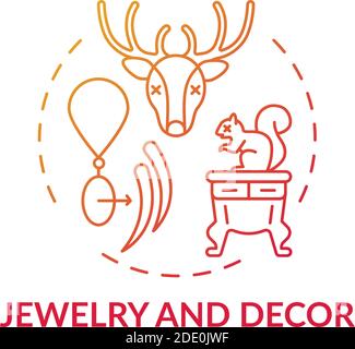 Jewelry and decor red gradient concept icon Stock Vector