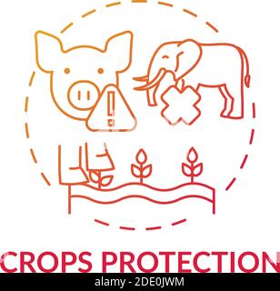 Crops protection red gradient concept icon Stock Vector