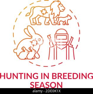 Hunting in breeding season red gradient concept icon Stock Vector