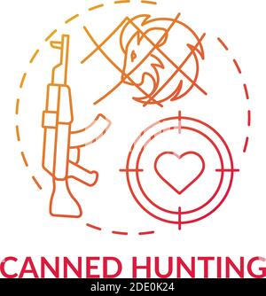 Canned hunting red gradient concept icon Stock Vector
