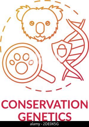 Conservation genetics red gradient concept icon Stock Vector