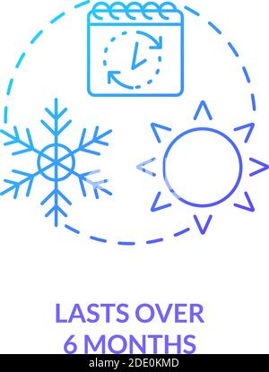Lasts over 6 months concept icon Stock Vector