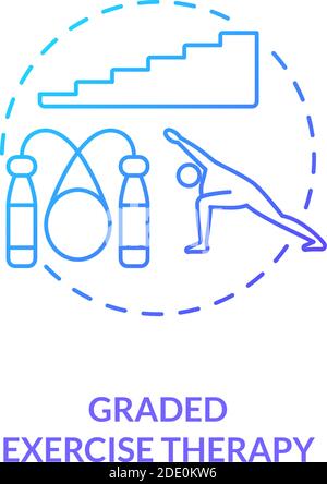 Graded exercise therapy concept icon Stock Vector
