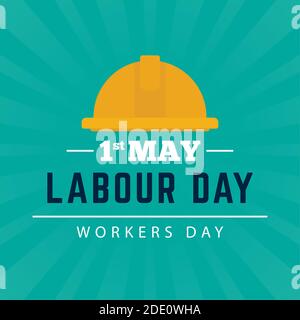 Labour day green picture workers day engineer - Vector Stock Vector