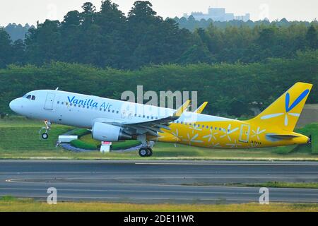 Vanilla Air, Airbus, A320, JA04VA, Take Off, Narita Airport, Chiba, Japan