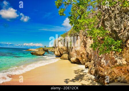 beautiful beach on the caribbean island of bonaire, Antilles, Netherlandes. Swim and dive in boanaire. enjoy Stock Photo