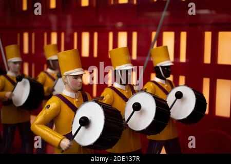 Holiday Toy Soldiers on a Christmas Window Display at Macy's at Herald Square Stock Photo