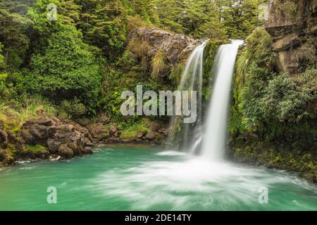 Tawhei Falls Waterfall, Tongariro National Park, UNESCO World Heritage Site, North Island, New Zealand, Pacific Stock Photo