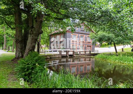 Traditional house in the Fiskars company town, Raseborg, Finland, Europe Stock Photo