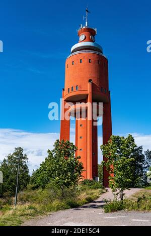 Old water tower now an observation platform, Hanko, southern Finland, Europe Stock Photo