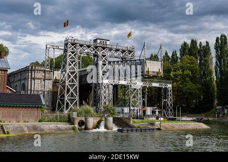 Houdeng-Goegnies Lift No 1, UNESCO World Heritage Site, Boat Lifts on the Canal du Centre, La Louviere, Belgium, Europe Stock Photo