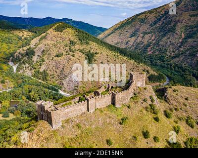 Aerial of the Maglic Castle, Kaljevo, Serbia, Europe Stock Photo