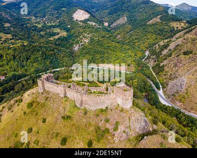 Aerial of the Maglic Castle, Kaljevo, Serbia, Europe Stock Photo