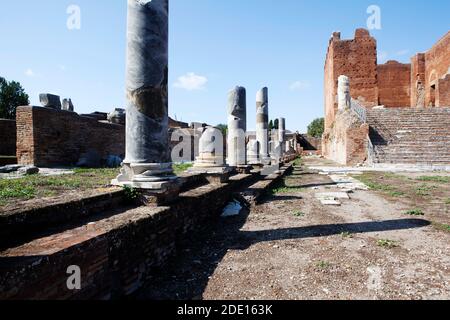 View of the Forum, Ostia Antica, Lazio, Italy, Europe Stock Photo